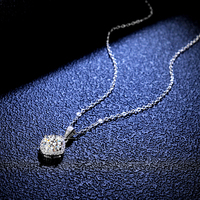 Collier pendentif classique en argent sterling plaqué platine avec moissanite taille brillant 1 carat pour femme, haute qualité, idéal pour mariage