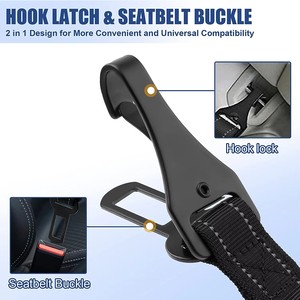 Ceinture de sécurité pour <span class=keywords><strong>chien</strong></span> réglable, laisse 2 en 1 avec attache de barre de verrouillage, ceinture de sécurité pour siège de <span class=keywords><strong>voiture</strong></span> pour <span class=keywords><strong>chien</strong></span> avec amortisseur élastique en nylon - Product Image 3