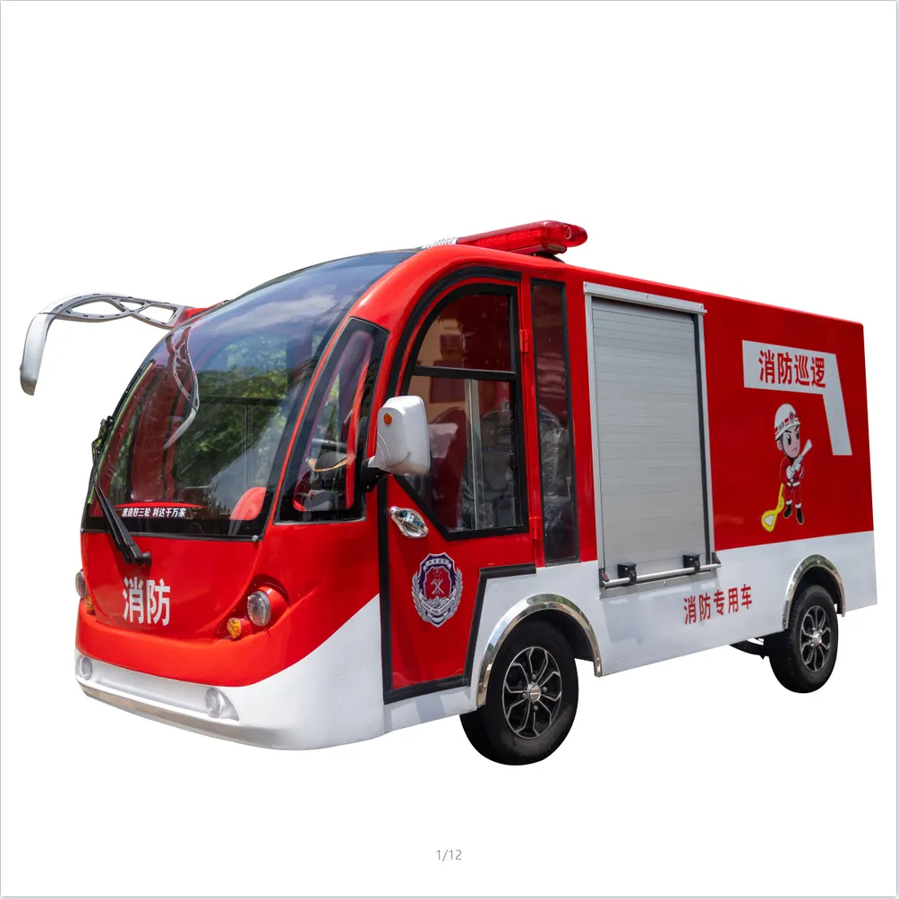 Four-wheeled Miniature Two-seat Enclosed Water Tank Fire Truck Small Electric Fire Fighting Truck