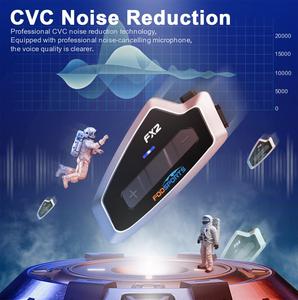 Fodsports FX2 helm sepeda motor 1KM, Headset Bluetooth mendukung panggilan bebas genggam tahan air interkom - Product Image 3