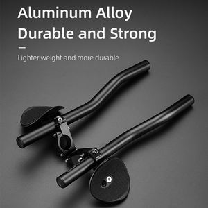 Barres aérodynamiques en alliage d'aluminium Extension de guidon <span class=keywords><strong>triathlon</strong></span> Tri TT Rest Handlebar Clip Grip Components for MTB Road Bike Cycling - Product Image 2