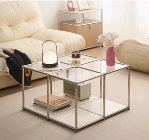 Modern Modular <strong>Storage</strong> Cabinet <strong>Table</strong> <strong>Storage</strong> Coffee <strong>Table</strong> <strong>Side</strong> Glass Modular Furniture Steel Glass Modular <strong>Table</strong> - Product Image 4