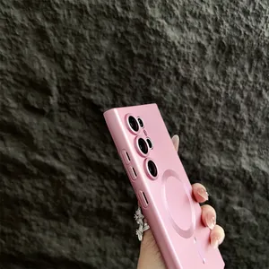 <span class=keywords><strong>Funda</strong></span> de Silicona con Revestimiento para Samsung Galaxy S25 <span class=keywords><strong>Ultra</strong></span> S24 S23 S22 + <span class=keywords><strong>S21</strong></span> FE, Fundas con Carga Inalámbrica Magnética, Película Protectora de Lente - Product Image 4