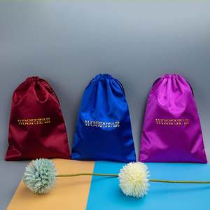 Sacs en satin pour perruques en gros avec logo personnalisé, sacs en soie imprimés avec logo, sacs en satin pour perruques avec cordon de serrage, sacs en soie pour le rangement, sac en satin - Product Image 6