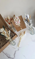 Buket bunga kering Mini dalam vas untuk pengiring pengantin set hadiah kue pernikahan rangkaian bunga
