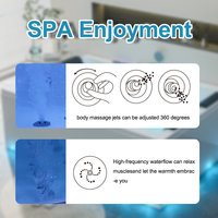 Baignoire à hydromassage en acrylique blanc à surface solide pour 2 personnes, jets d'eau pour salle de bain, utilisation en extérieur, comprend un drain