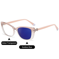 Lunettes photochromiques œil de chat, anti-lumière bleue, monture de lunettes de haute qualité, lunettes de soleil optiques de luxe UV400 pour femmes