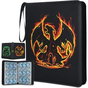 Trading Card Binder with 9 Pocket page 50 Removable Sheets Carrying Case Holds 900 Cards, Card Display Book