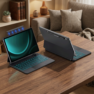 Compatible con Samsung Galaxy Tab S11, Teclado Mágico con Retroiluminación RGB de <span class=keywords><strong>7</strong></span> Colores, Teclas de Estilo Tijera, Panel Táctil Integrado, Carcasa con Teclado Inalámbrico - Product Image 1