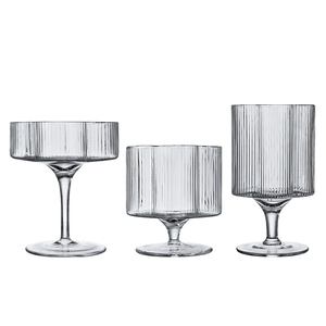 Tasse à glace verticale en relief personnalisée, Bar, Restaurant, fête, <span class=keywords><strong>verre</strong></span> à Cocktail côtelé - Product Image 1
