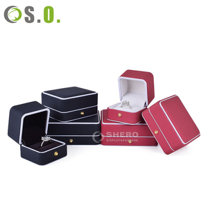 Boîte d'emballage de bijoux en cuir PU de luxe avec bouton pression doré, plusieurs tailles pour bagues, colliers, bijoux haut de gamme - Product Image 2