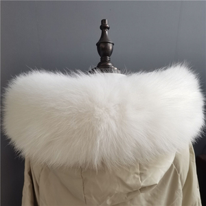 Invernale con collo in pelliccia di vera volpe da donna cappuccio lungo cappotto grande procione - Product Image 2