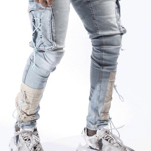 Jeans Ajustados de Carga con Apliques y Cordón Elástico Lateral, Bolsillos Grandes, Diseño Nuevo y de Alta Calidad para Hombre - Product Image 6