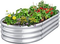 Jardinière surélevée galvanisée pour l'extérieur, montage facile, en métal, pour la culture de légumes, fruits et fleurs