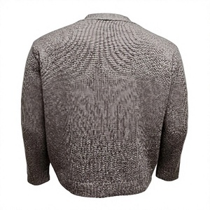 Cardigan en tricot gris à col en V pour homme, manches longues, boutons sur le devant, poche unie, vêtement d'hiver ODM - Product Image 3
