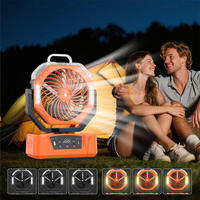 Ventilador de Exterior de Larga Duración de 20000 mAh, Ventilador de Carpa Portátil Recargable con Gancho para Colgar, Ventilador de Refrigeración para Camping con Alimentación USB