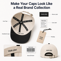 Casquette de baseball bicolore avec logo personnalisé, patch, badge, dessus souple, profil bas, décontractée, unisexe, snapback