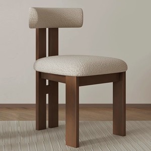 Sedia da pranzo minimalista <span class=keywords><strong>in</strong></span> <span class=keywords><strong>legno</strong></span> <span class=keywords><strong>massello</strong></span> di Design nordico con lussuosa imbottitura morbida, adatta per caffè, alberghi e sgabelli per il trucco. - Product Image 2