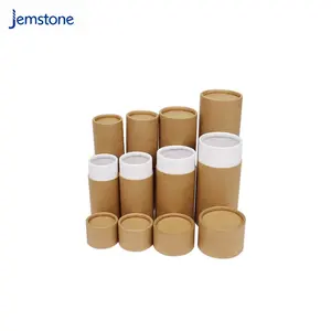 Cylindre en carton Kraft à impression personnalisée, cylindre d'emballage à Tube en papier pour les cosmétiques, les épices, le thé, le café, 5 pièces