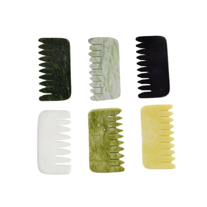 Mehrfarbiges Natursteinkamm-Set-Kopfhaut <span class=keywords><strong>massage</strong></span> kamm für Haarwuchs, Lymph drainage und ganzheitliche Haarpflege - Product Image 1