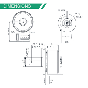 Motor BLDC bibo Fulling de 24V 70w 130mN.m, motor sin escobillas de 45mm para aspiradora, 4840rpm, rotor externo, 130mN.m de torque. - Product Image 2
