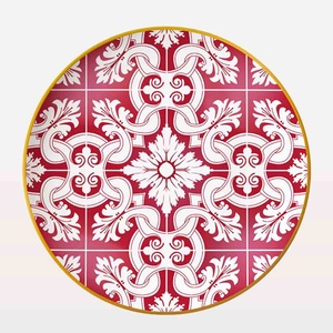 Gran oferta de platos de cerámica, juegos de cena de porcelana blanca y azul con patrón de plantas, utensilios de cocina para bodas, eventos, hecho de hueso de China - Product Image 5