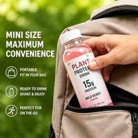 Boisson protéinée RTD portable en mini-bouteille transparente à base de protéines de lactosérum végétales, sans lactose, végétalienne, riche en protéines, faible en gras, pour adultes, 200g, après l'entraînement