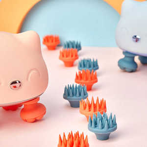 Venta caliente de mano y masajeador de cabeza impermeable 360 grados puntas giratorias Mini piel Linda relajación forma de gato masajeador de mascotas - Product Image 2