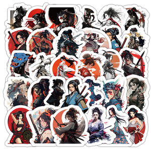 สติกเกอร์ตกแต่งซามูไรผู้หญิงไวนิลหล่อพิมพ์ลายกำหนดได้เอง54ชิ้น/ถุงเป็นมิตรกับสิ่งแวดล้อมทนทานสติกเกอร์บรรจุภัณฑ์กันน้ำ - Product Image 4