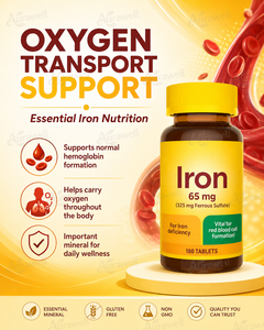 Comprimés de fer très vendus sur TikTok, 65 mg, complément de fer avec calcium, zinc et sélénium pour le soutien des globules rouges - Product Image 6