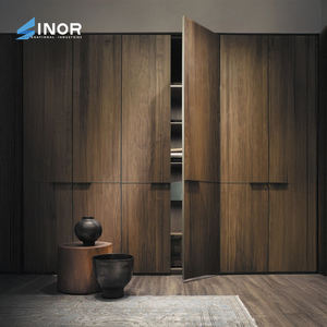 <b>Rustic</b> Black Walnut Wooden Wardrobe Freestanding Storage <b>Cabinet</b> with Hanging Rod Durable for Farmhouse Home - Product Image 1