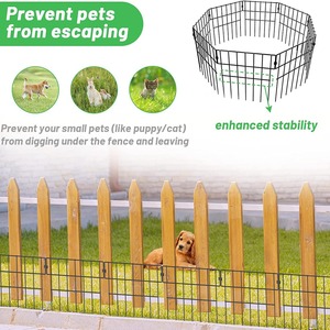 W9 esterno cortile animale barriera recinzione telaio No scavare metallo resistente alla ruggine difesa per cani & conigli ferro metallo nero muro recinzione del giardino - Product Image 4