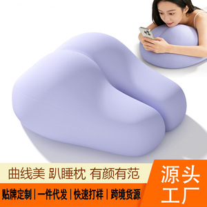 Hip <b>Pillow</b> Round Solid Color Ergonomic Support For Sleeping Bed Rest - Product Image 4