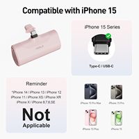 Pour LinkPod 4 Girly Ultra Compact Pink Mini Chargeur Portable 20W Charge Rapide Batterie Externe Compatible Appareils USB C