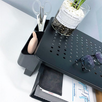 Support de moniteur universel en acier noir pour table, capacité de charge 30 kg, hauteur réglable, plateforme métallique pour écran, base de bureau