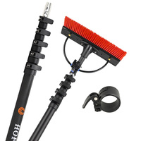 HOFI-Bâtons télescopiques ultralégers en fibre de carbone, tige multifonctionnelle de nettoyage de vitres, pince, levier, accessoire, brosse incluse