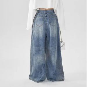 Pantalones Vaqueros Casuales de Cintura Alta para Mujer, Diseño Nuevo, con un Solo Botón, Lavado de Color de Marca, Transpirables, con Bolsillos Sólidos - Product Image 3