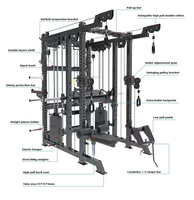 Cable comercial Crossover Trainer Squat Rack Power Station con pila de peso de acero 2,2 m Barbell Bar Multi 3D Smith Machine