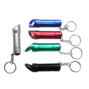 Popular Aluminum Bottle Opener Flashlight Keychain Metal Mini Torches Flashlight