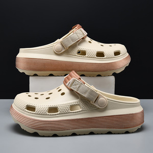 Sandalias Crocs para Hombre, de Verano, para Exteriores, con Suela Gruesa, que Aumentan la Altura, de EVA, Antideslizantes, Transpirables, sin Olor, para Playa, con Punta Cerrada - Product Image 1