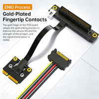 Kabel Riser Mini PCIe ke PCIe X1 X4 X8 X16 Adaptor Ekstensi PCI Express dengan Daya SATA 4 Pin untuk GPU Eksternal
