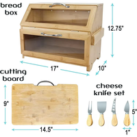 Cadeau unique Boîte à pain en bambou à double couche pour la cuisine Salle à manger