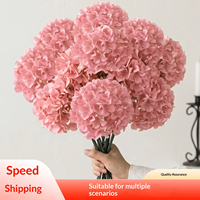 Bouquet d'hortensias artificiels rose poudré style INS, décoration florale pour arrière-plan de scène de mariage et allée centrale