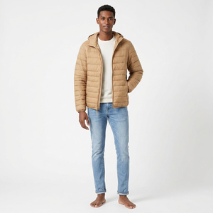 Men's Casual <b>Winter</b> Jacket Canvas Front Logo Comfortable Stand Collar Puffer <b>Coat</b> Bubble Style OEM Service Breathable Quick Dry - Product Image 1