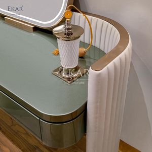 أثاث Ekar حديث ، خزانة شامبانيا ذهبية وخضراء مع مرآة أنيقة وفاخرة لغرف النوم الأنيقة - Product Image 4