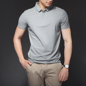 <span class=keywords><strong>Polo</strong></span> Personalizado para Hombre, <span class=keywords><strong>de</strong></span> Seda Helada, Absorbente <span class=keywords><strong>de</strong></span> Sudor, Refrescante, Transpirable, Elástico, <span class=keywords><strong>de</strong></span> <span class=keywords><strong>Color</strong></span> Sólido, con Solapa, para Verano - Product Image 4