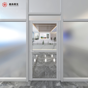 Porte en aluminium noir blanc argent cabine d'essayage salle d'échange stand d'exposition et stand d'exposition - Product Image 4