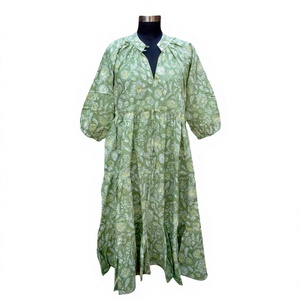 Nouveautés Robe en coton décontractée écologique pour femmes et filles Robes lavables pour l'été pour la plage et les petites réunions - Product Image 1