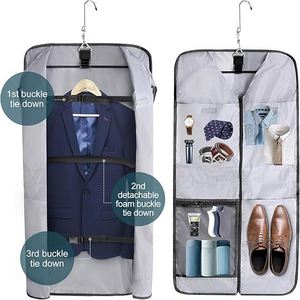 Free Sample Garment Duffel Bag <b>for</b> <b>Men</b>, Waterproof Foldable Travel Suit Bag with Shoulder Strap Weekender Bag with Shoe <b>Pouch</b> - Product Image 5