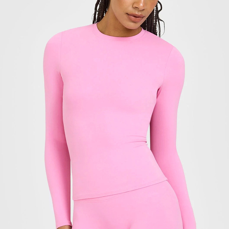 Women's Long Sleeved Crop Top with Hollowed Out Back Design Yoga Shirts for Sports Running Fitness Yoga Top